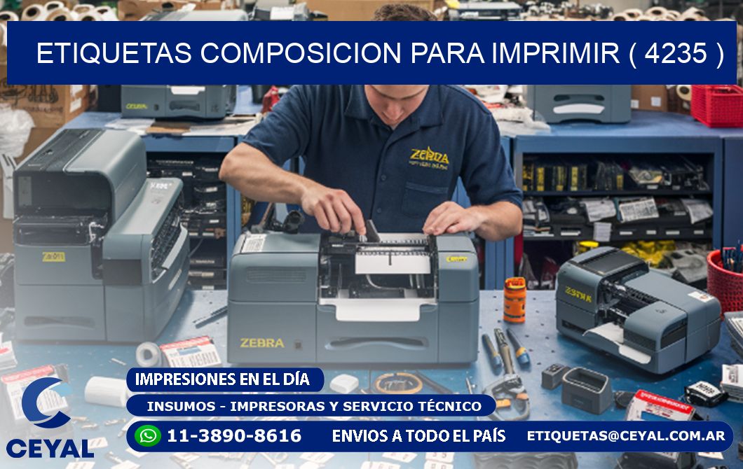 ETIQUETAS COMPOSICION PARA IMPRIMIR ( 4235 )