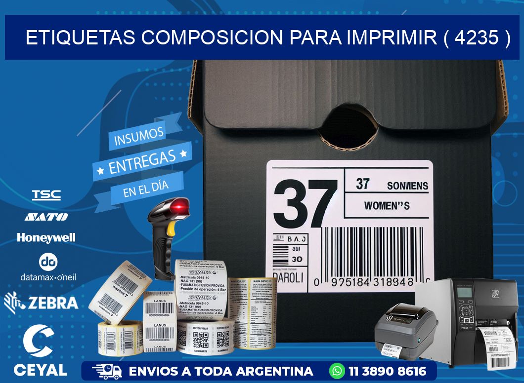 ETIQUETAS COMPOSICION PARA IMPRIMIR ( 4235 )