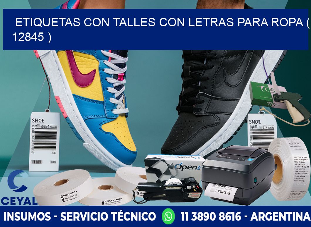 ETIQUETAS CON TALLES CON LETRAS PARA ROPA ( 12845 )