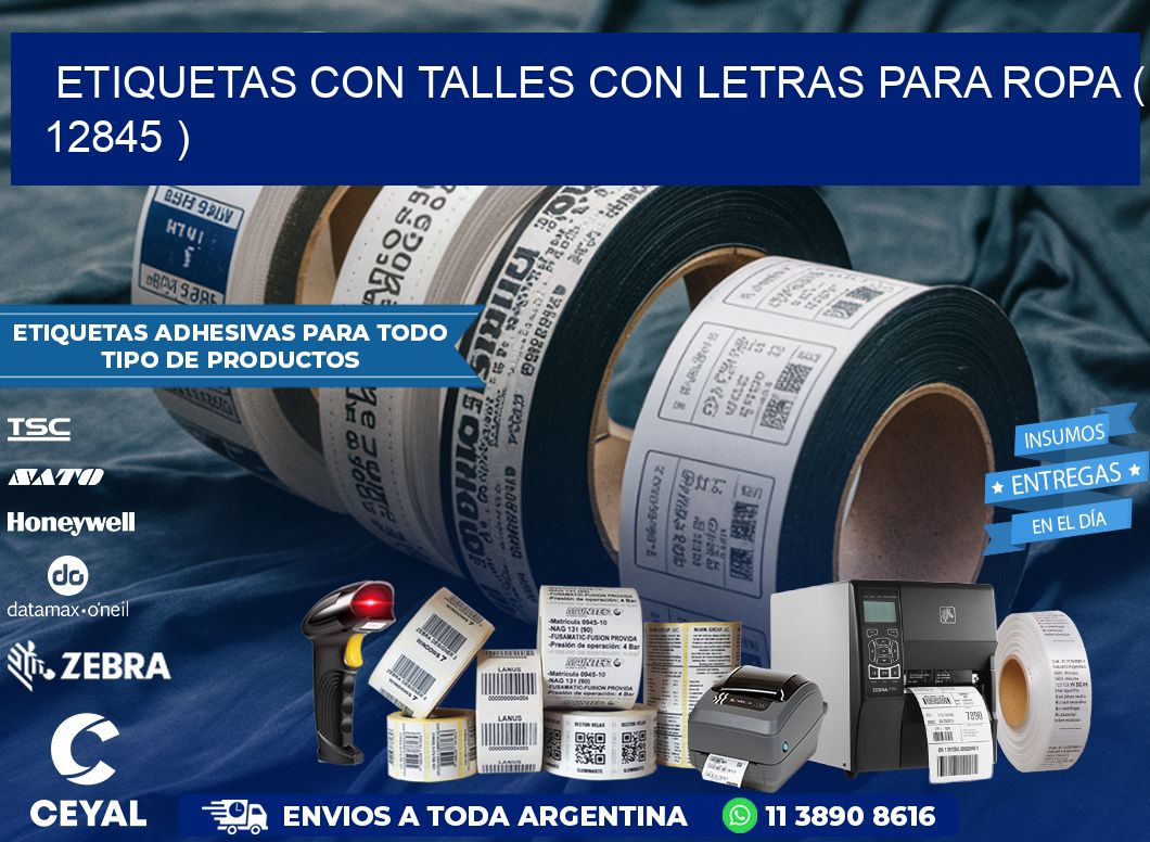 ETIQUETAS CON TALLES CON LETRAS PARA ROPA ( 12845 )