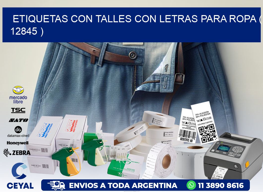 ETIQUETAS CON TALLES CON LETRAS PARA ROPA ( 12845 )