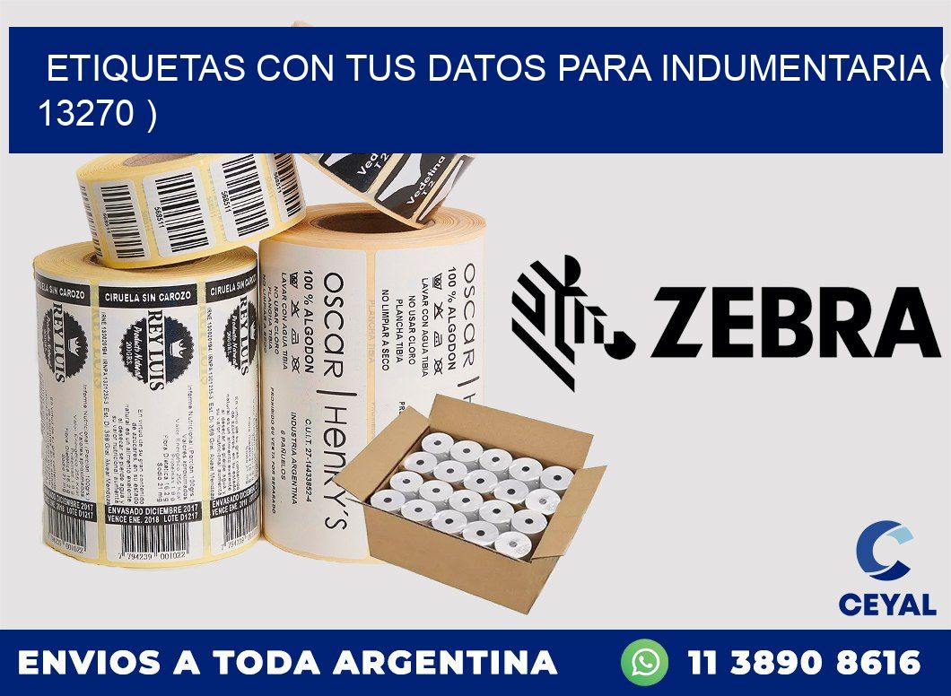 ETIQUETAS CON TUS DATOS PARA INDUMENTARIA ( 13270 )