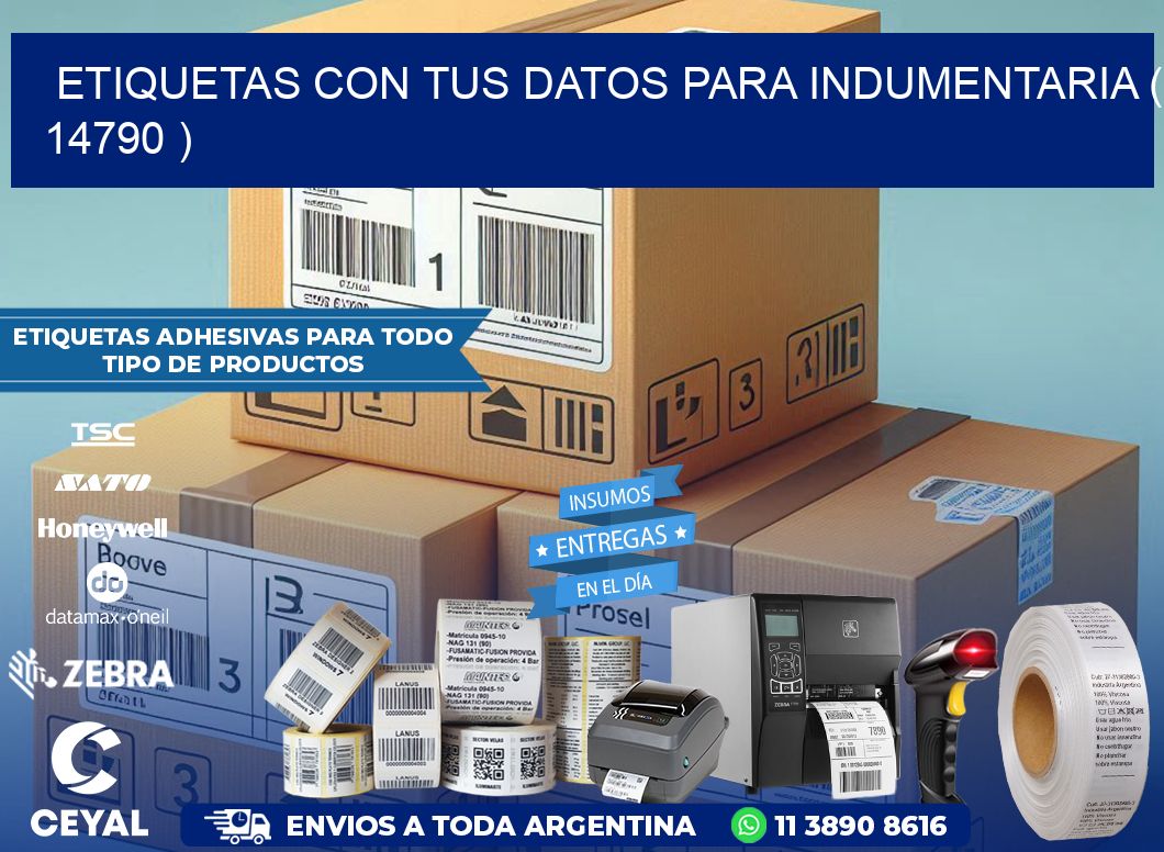 ETIQUETAS CON TUS DATOS PARA INDUMENTARIA ( 14790 )