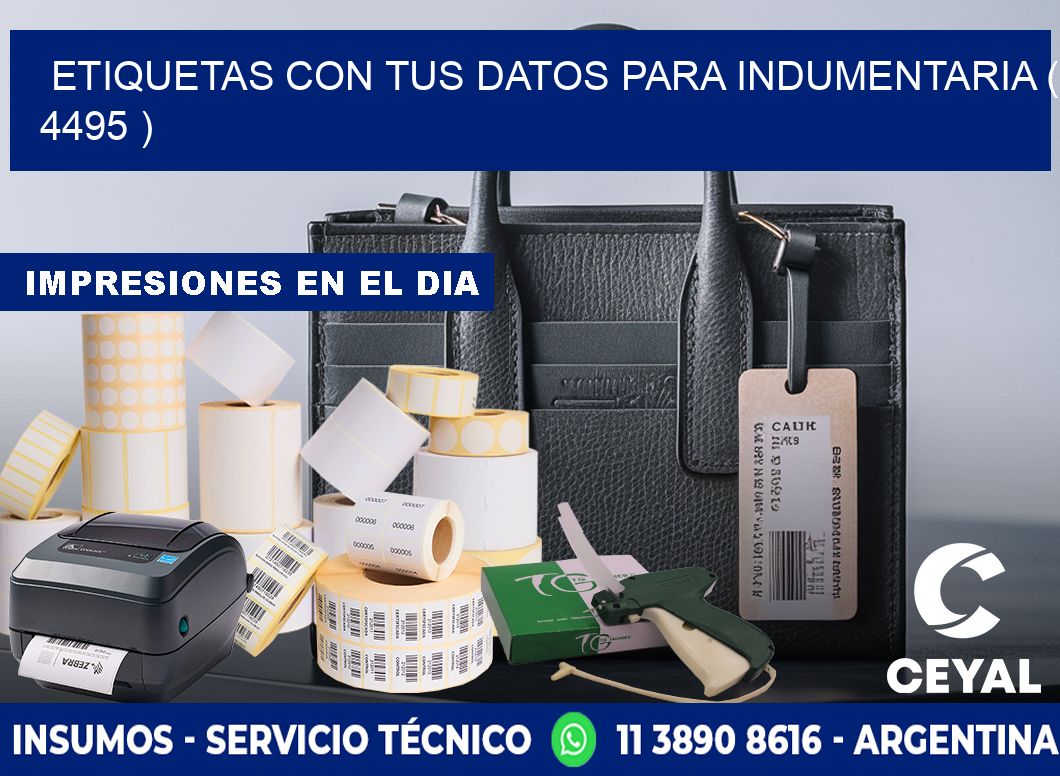 ETIQUETAS CON TUS DATOS PARA INDUMENTARIA ( 4495 )