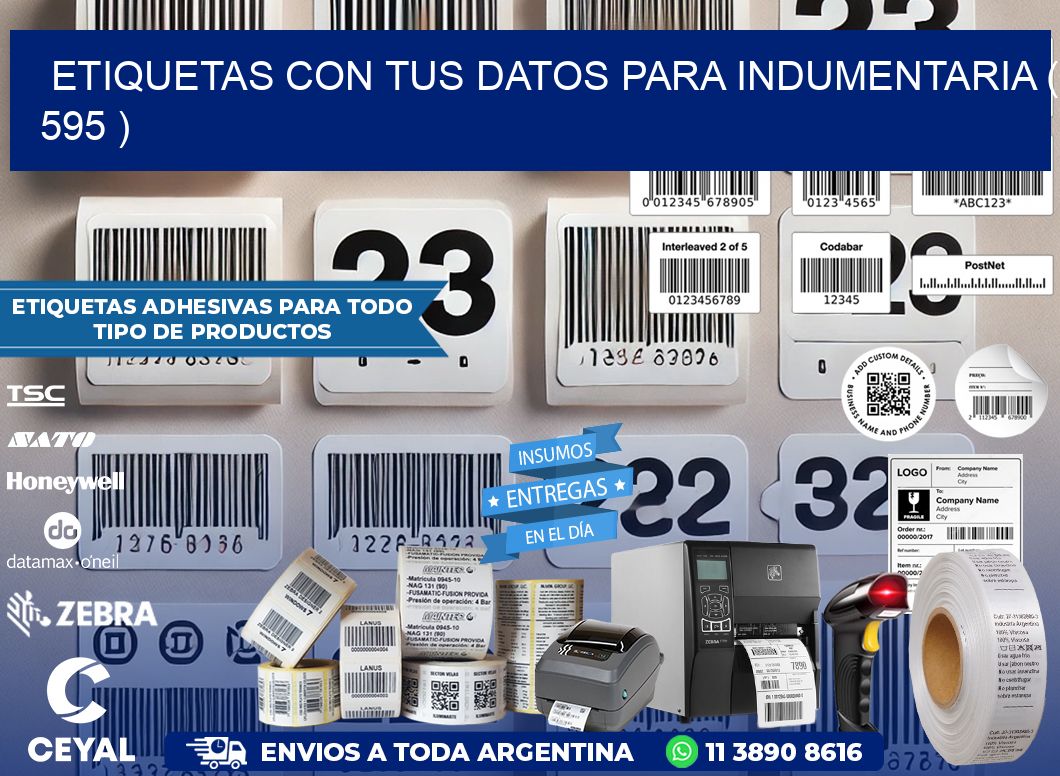 ETIQUETAS CON TUS DATOS PARA INDUMENTARIA ( 595 )