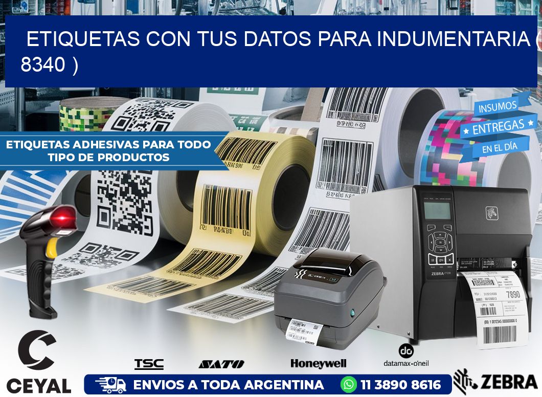 ETIQUETAS CON TUS DATOS PARA INDUMENTARIA ( 8340 )