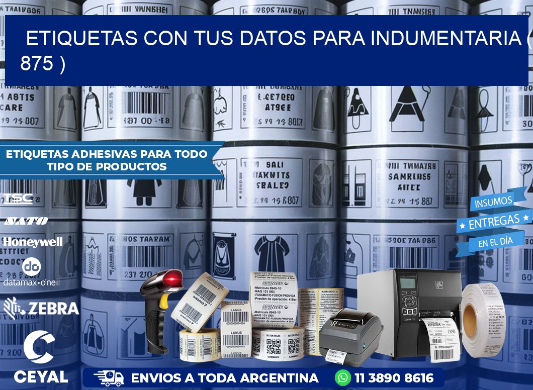 ETIQUETAS CON TUS DATOS PARA INDUMENTARIA ( 875 )