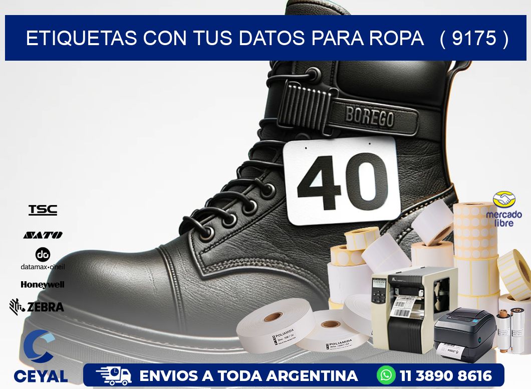 ETIQUETAS CON TUS DATOS PARA ROPA   ( 9175 )