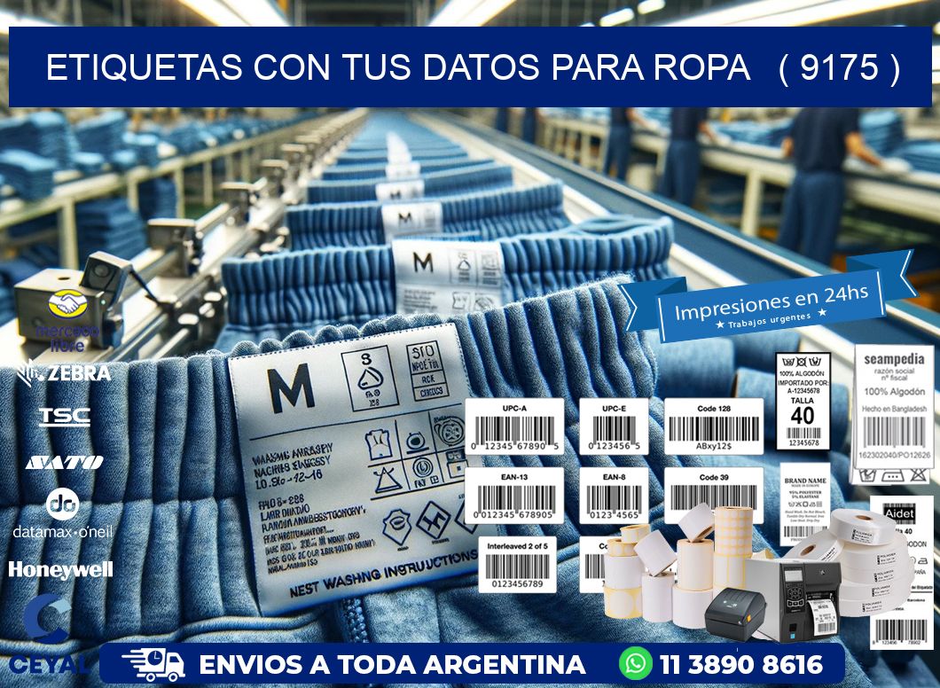 ETIQUETAS CON TUS DATOS PARA ROPA   ( 9175 )