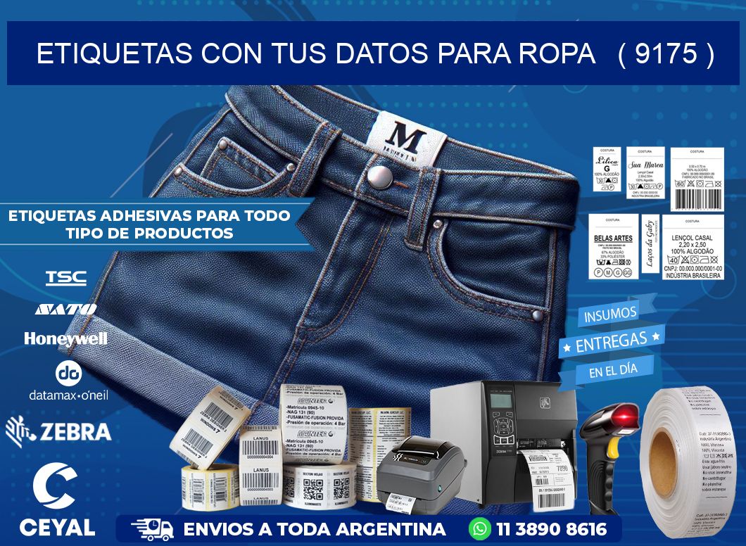ETIQUETAS CON TUS DATOS PARA ROPA   ( 9175 )