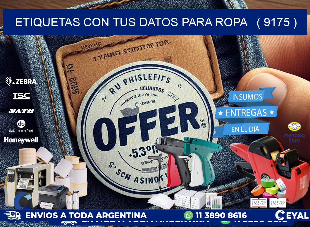 ETIQUETAS CON TUS DATOS PARA ROPA   ( 9175 )