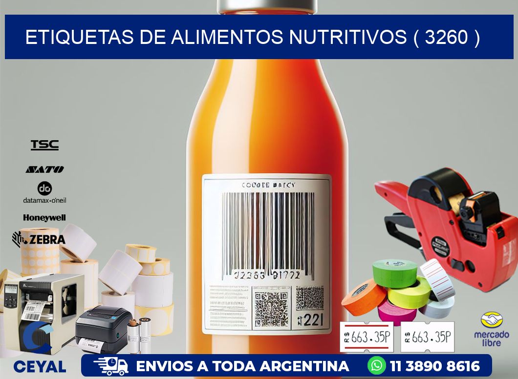 ETIQUETAS DE ALIMENTOS NUTRITIVOS ( 3260 )