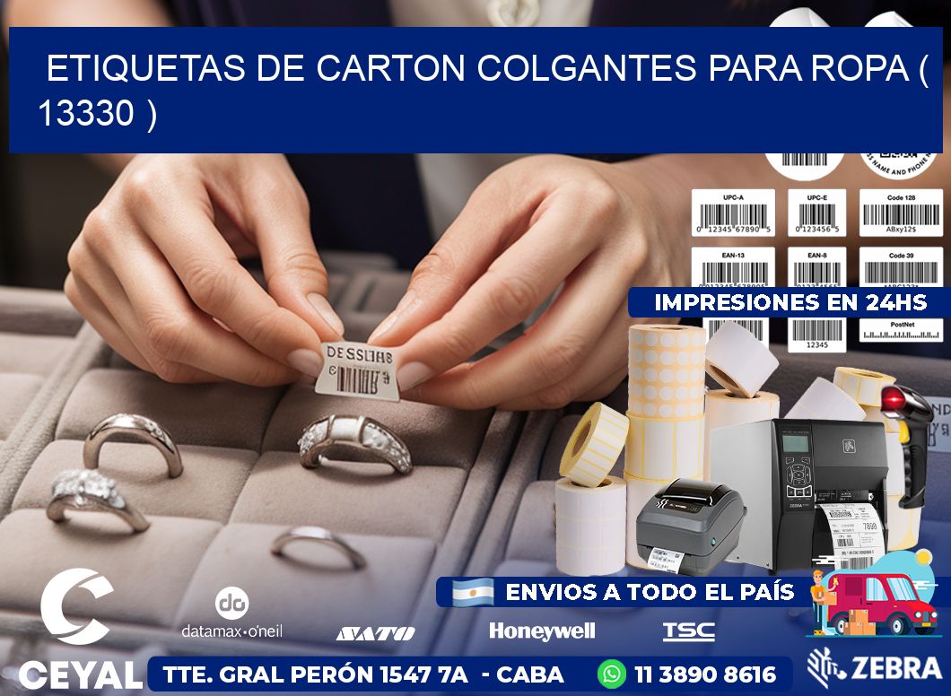 ETIQUETAS DE CARTON COLGANTES PARA ROPA ( 13330 )