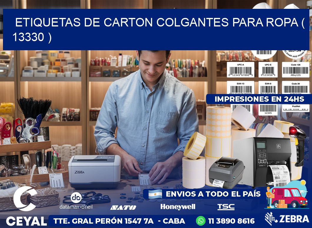ETIQUETAS DE CARTON COLGANTES PARA ROPA ( 13330 )