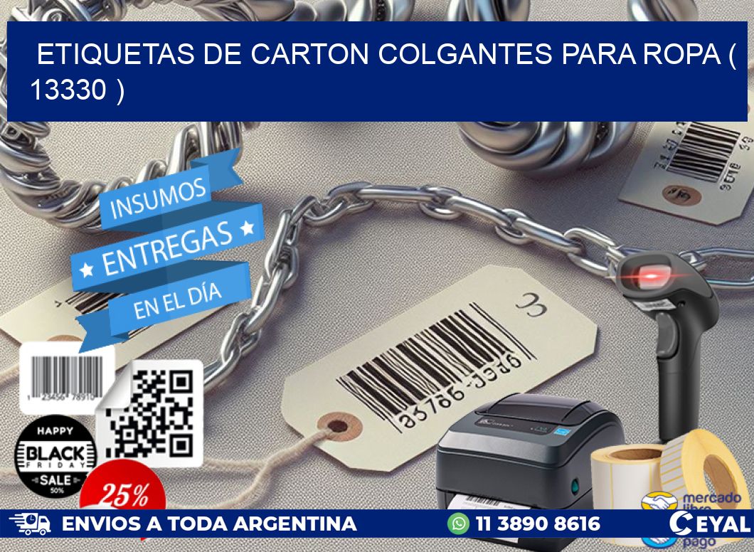 ETIQUETAS DE CARTON COLGANTES PARA ROPA ( 13330 )