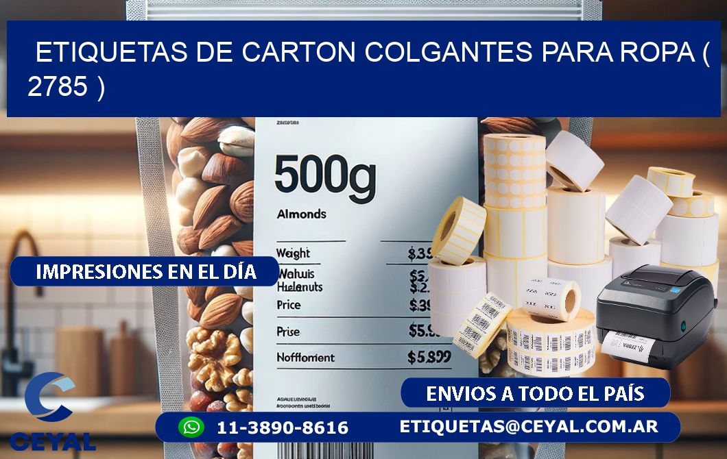 ETIQUETAS DE CARTON COLGANTES PARA ROPA ( 2785 )