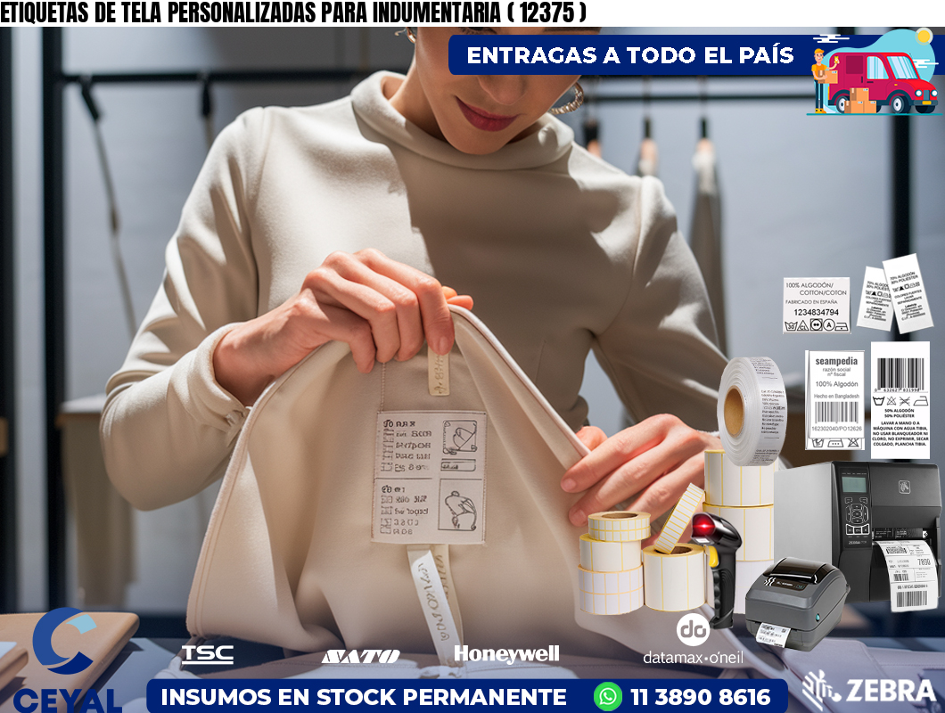 ETIQUETAS DE TELA PERSONALIZADAS PARA INDUMENTARIA ( 12375 )