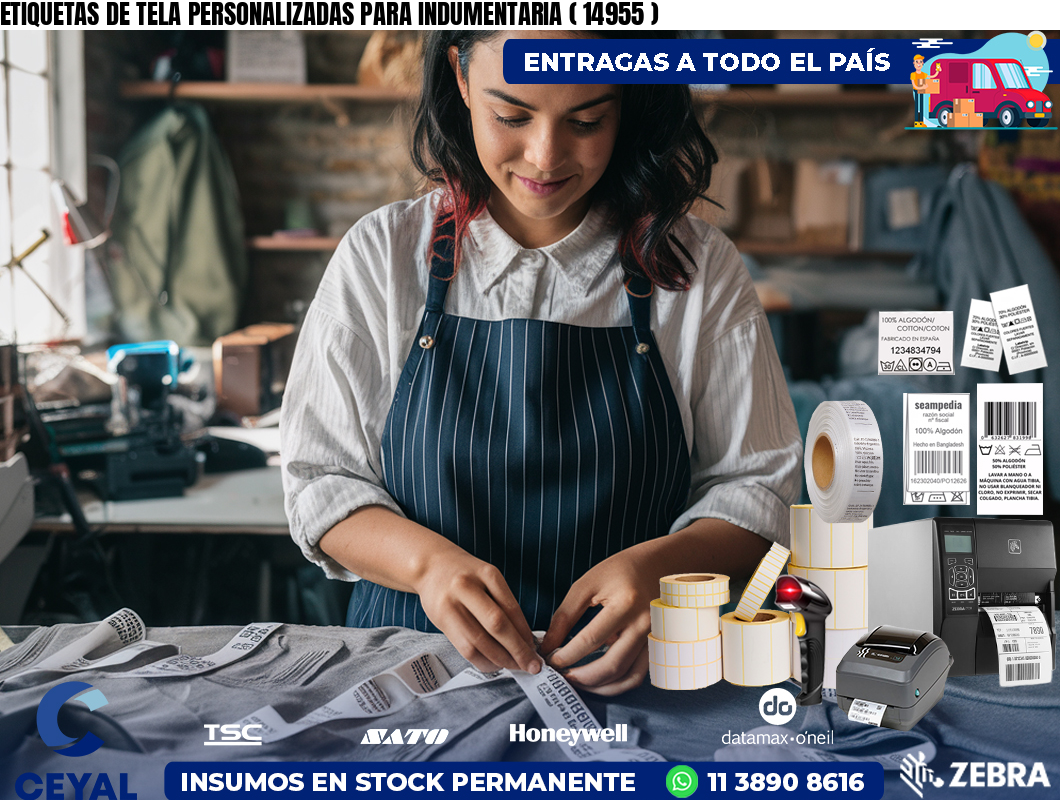 ETIQUETAS DE TELA PERSONALIZADAS PARA INDUMENTARIA ( 14955 )