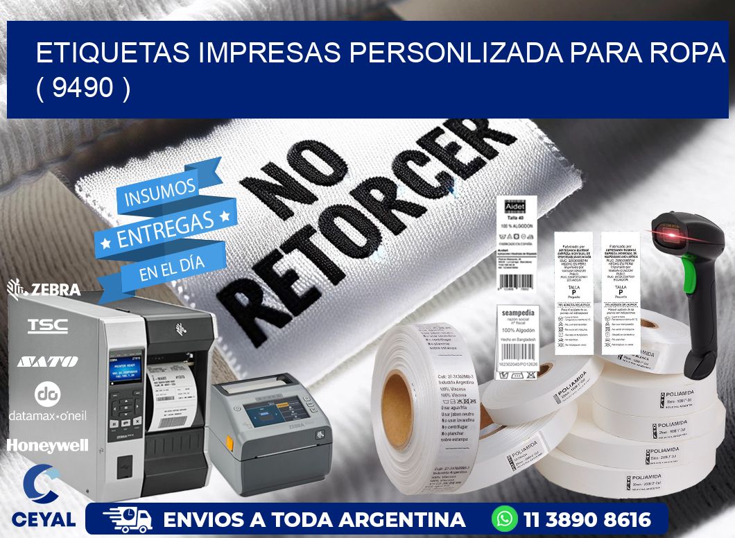 ETIQUETAS IMPRESAS PERSONLIZADA PARA ROPA   ( 9490 )