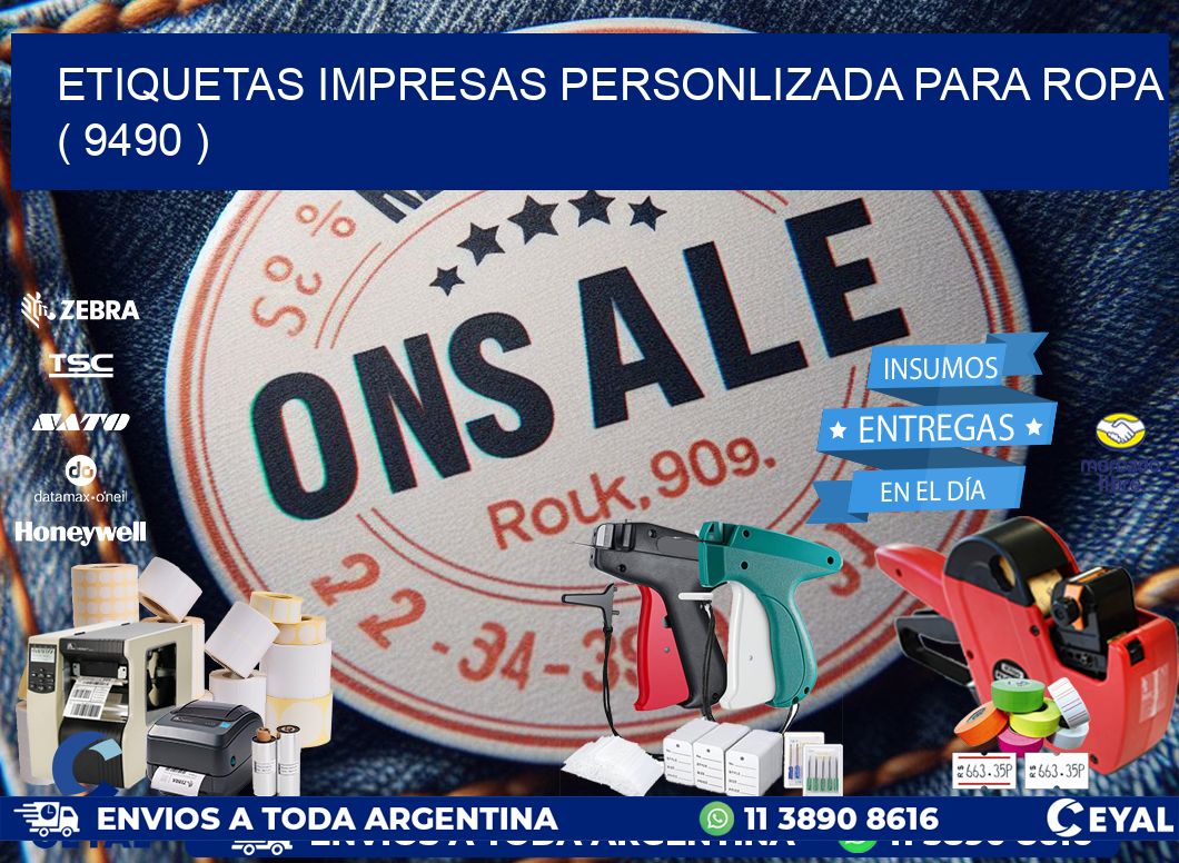 ETIQUETAS IMPRESAS PERSONLIZADA PARA ROPA   ( 9490 )
