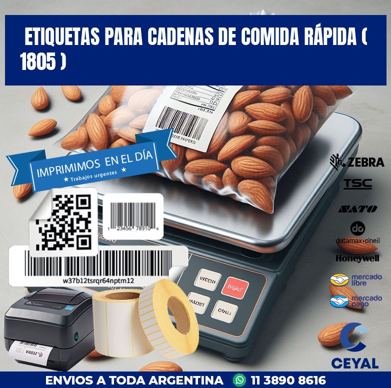 ETIQUETAS PARA CADENAS DE COMIDA RÁPIDA ( 1805 )