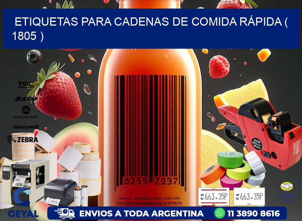 ETIQUETAS PARA CADENAS DE COMIDA RÁPIDA ( 1805 )