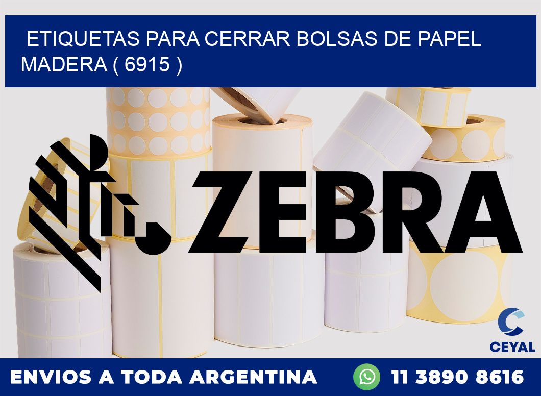 ETIQUETAS PARA CERRAR BOLSAS DE PAPEL MADERA ( 6915 )