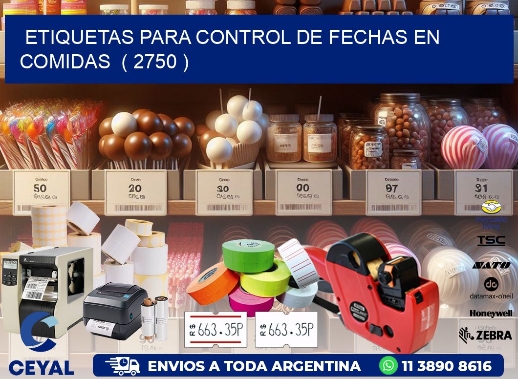 ETIQUETAS PARA CONTROL DE FECHAS EN COMIDAS  ( 2750 )
