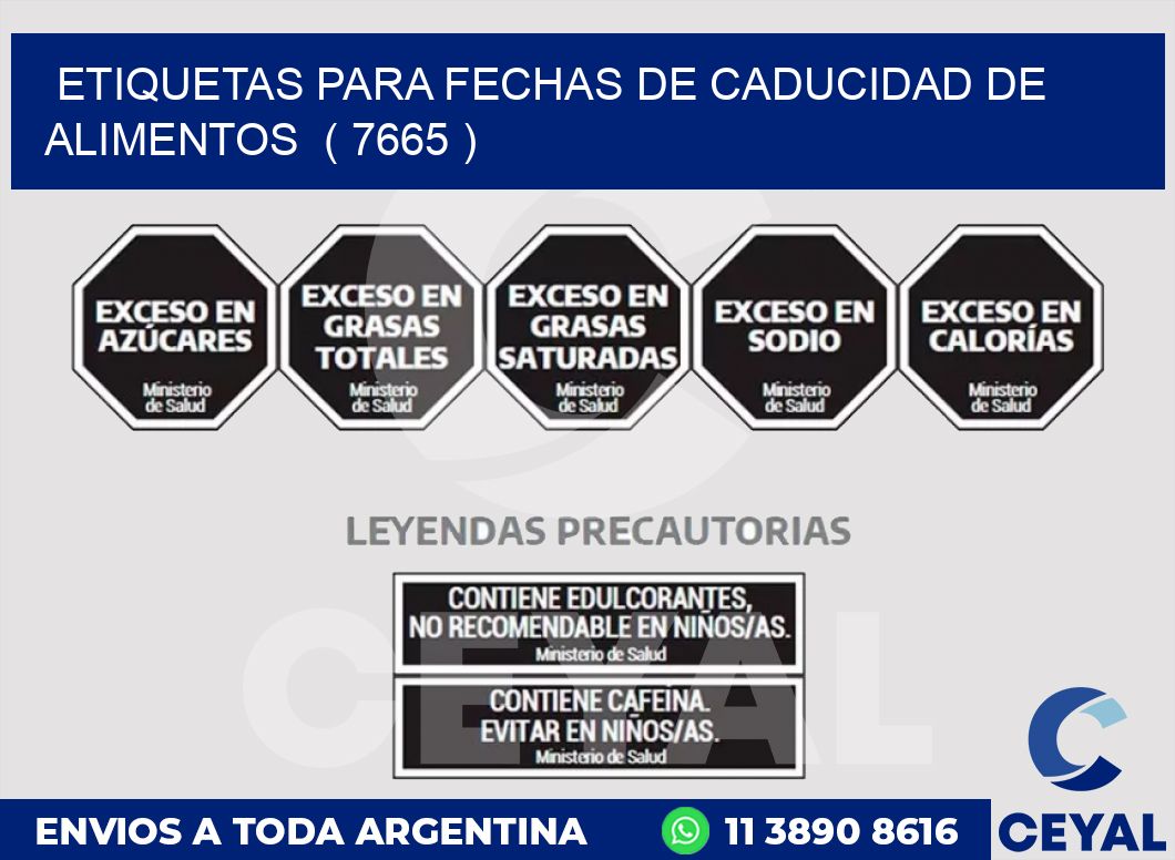 ETIQUETAS PARA FECHAS DE CADUCIDAD DE ALIMENTOS  ( 7665 )