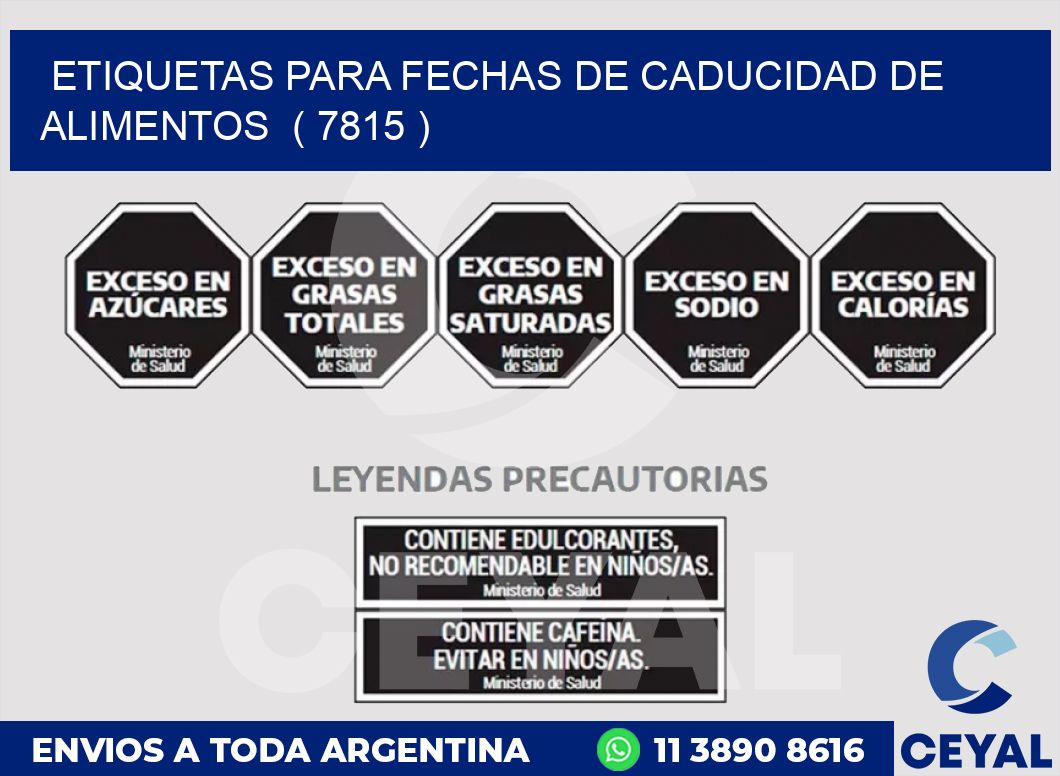 ETIQUETAS PARA FECHAS DE CADUCIDAD DE ALIMENTOS  ( 7815 )