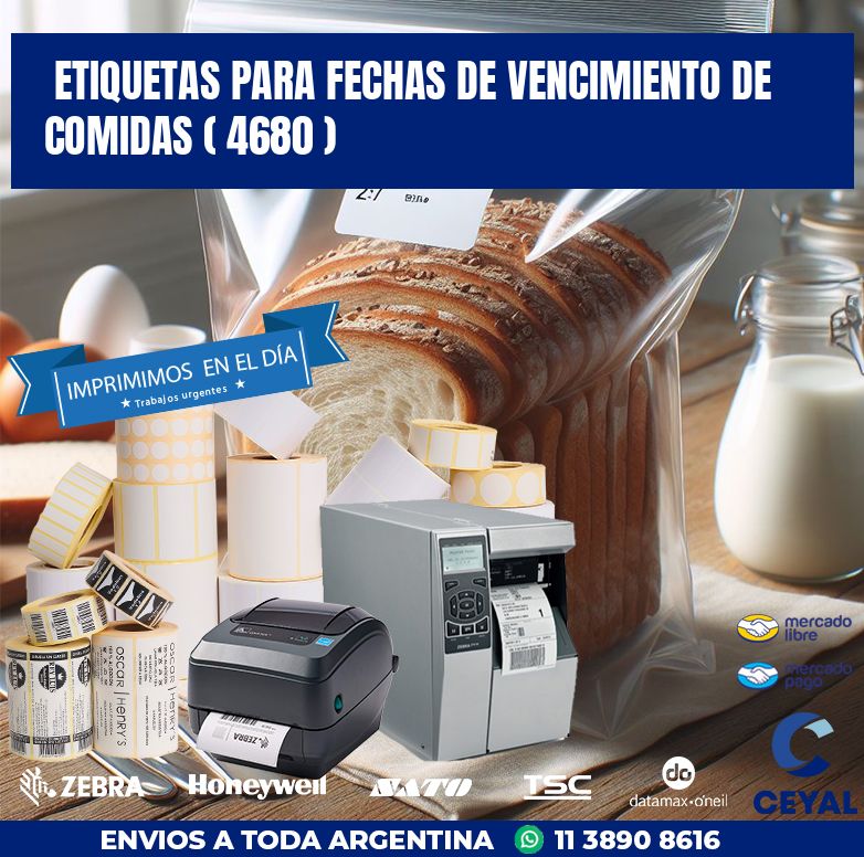 ETIQUETAS PARA FECHAS DE VENCIMIENTO DE COMIDAS ( 4680 )