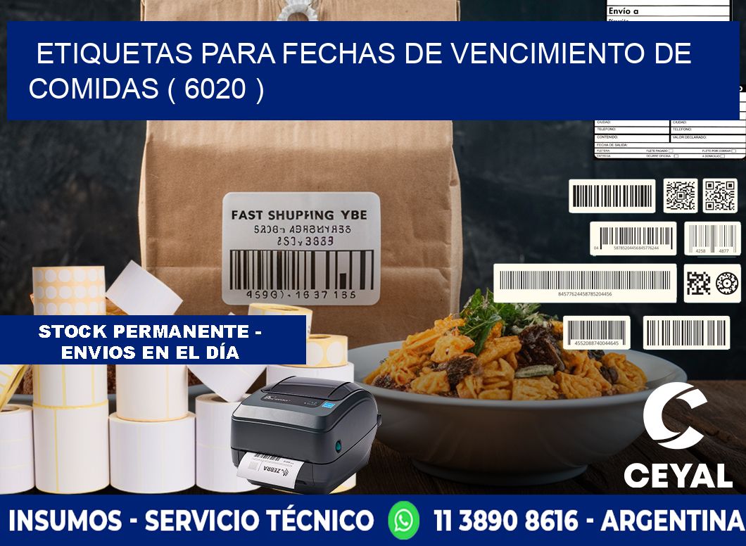 ETIQUETAS PARA FECHAS DE VENCIMIENTO DE COMIDAS ( 6020 )