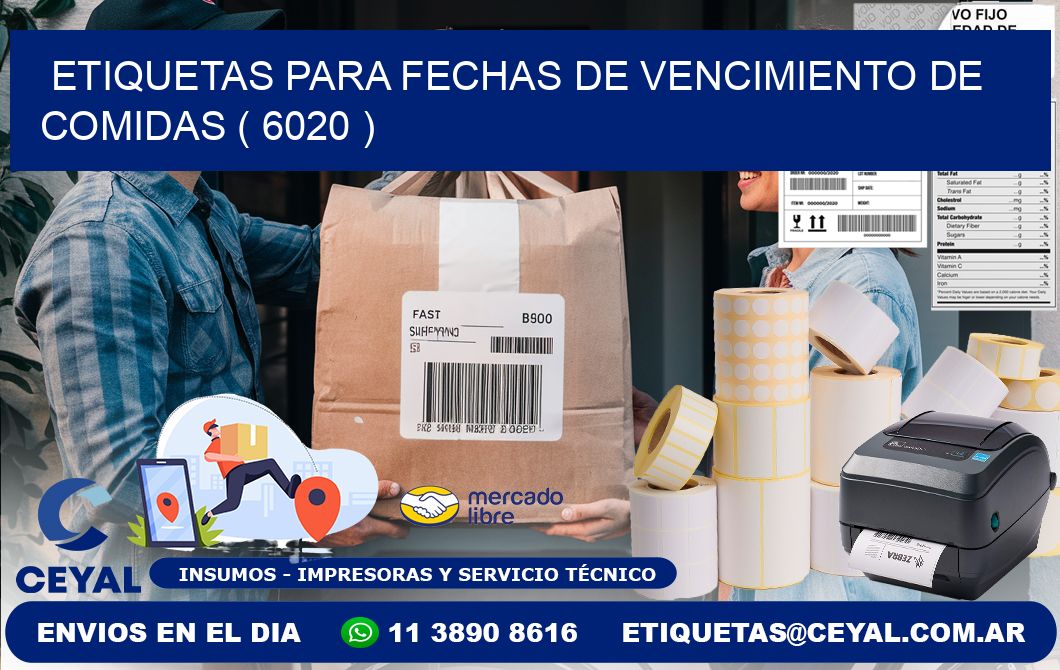 ETIQUETAS PARA FECHAS DE VENCIMIENTO DE COMIDAS ( 6020 )