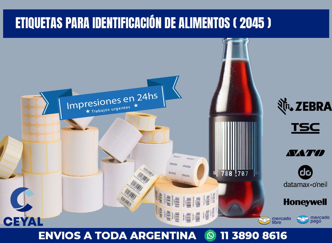 ETIQUETAS PARA IDENTIFICACIÓN DE ALIMENTOS ( 2045 )