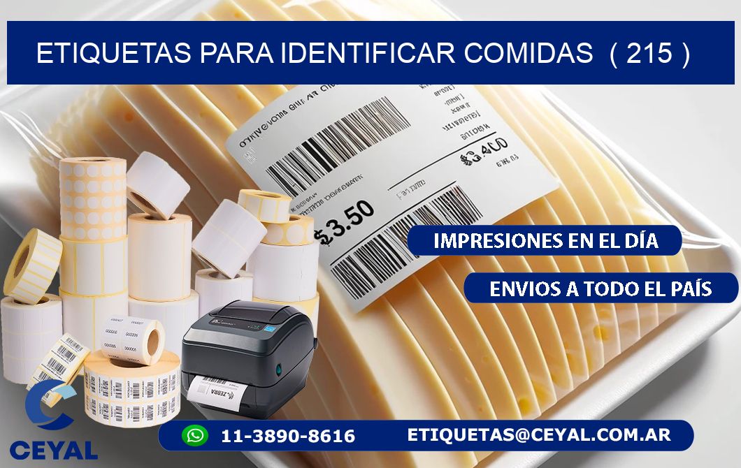 ETIQUETAS PARA IDENTIFICAR COMIDAS  ( 215 )