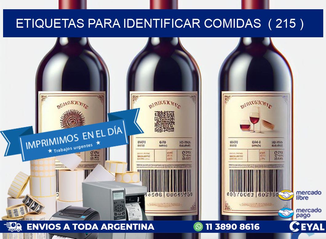 ETIQUETAS PARA IDENTIFICAR COMIDAS  ( 215 )