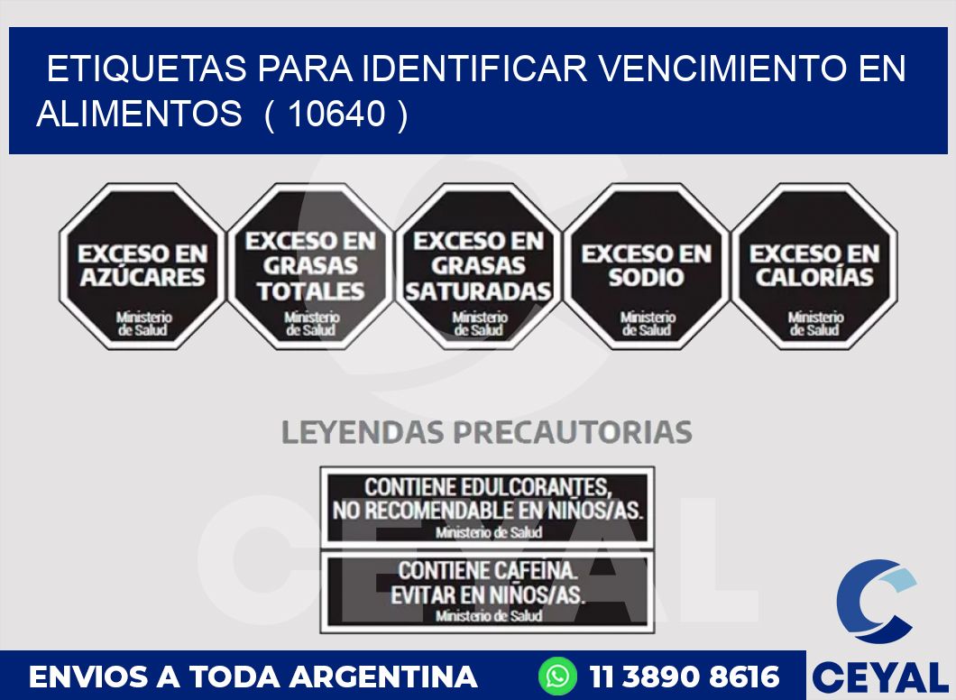 ETIQUETAS PARA IDENTIFICAR VENCIMIENTO EN ALIMENTOS  ( 10640 )