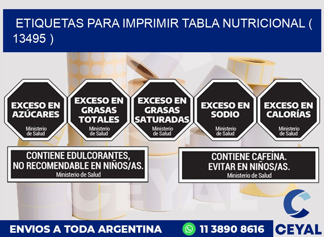 ETIQUETAS PARA IMPRIMIR TABLA NUTRICIONAL ( 13495 )