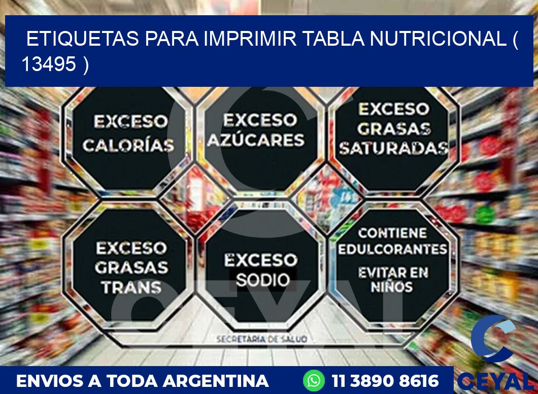 ETIQUETAS PARA IMPRIMIR TABLA NUTRICIONAL ( 13495 )