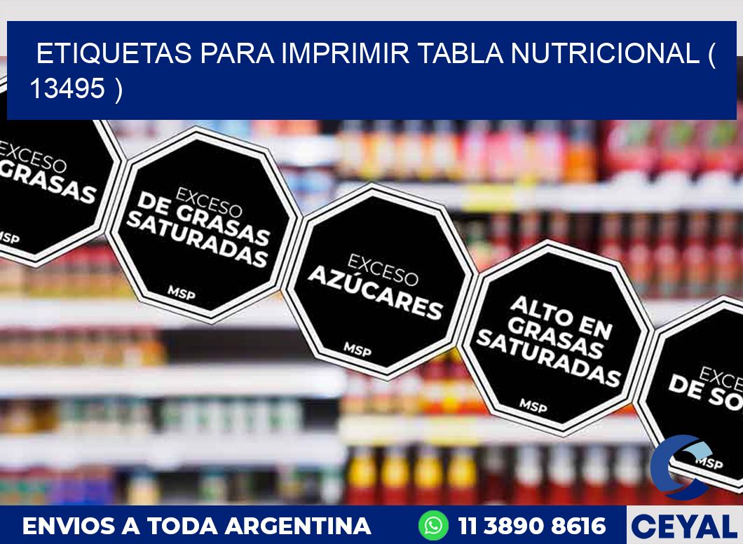ETIQUETAS PARA IMPRIMIR TABLA NUTRICIONAL ( 13495 )