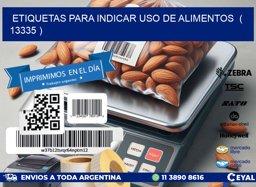 ETIQUETAS PARA INDICAR USO DE ALIMENTOS  ( 13335 )