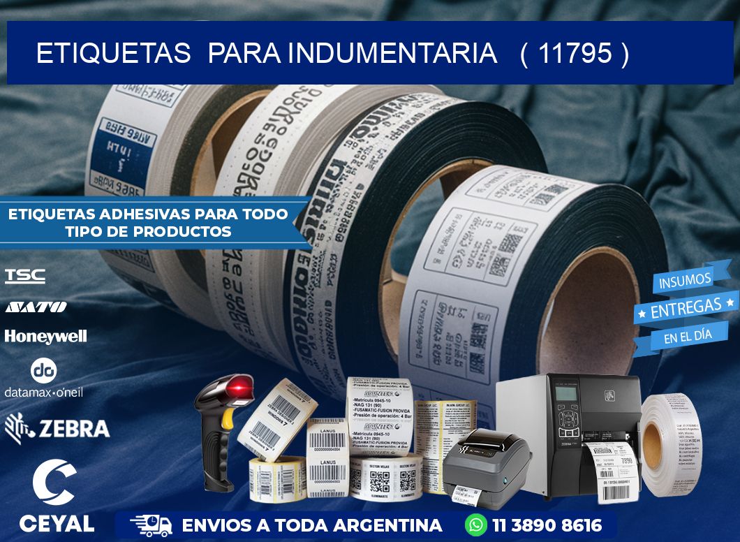 ETIQUETAS  PARA INDUMENTARIA   ( 11795 )