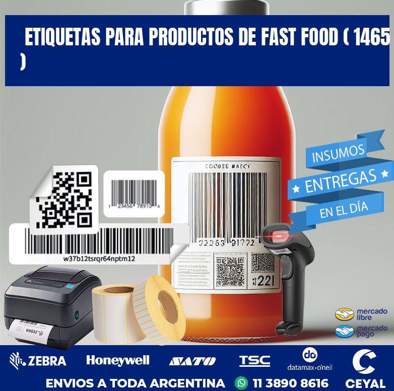 ETIQUETAS PARA PRODUCTOS DE FAST FOOD ( 1465 )