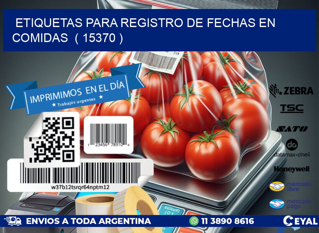 ETIQUETAS PARA REGISTRO DE FECHAS EN COMIDAS  ( 15370 )