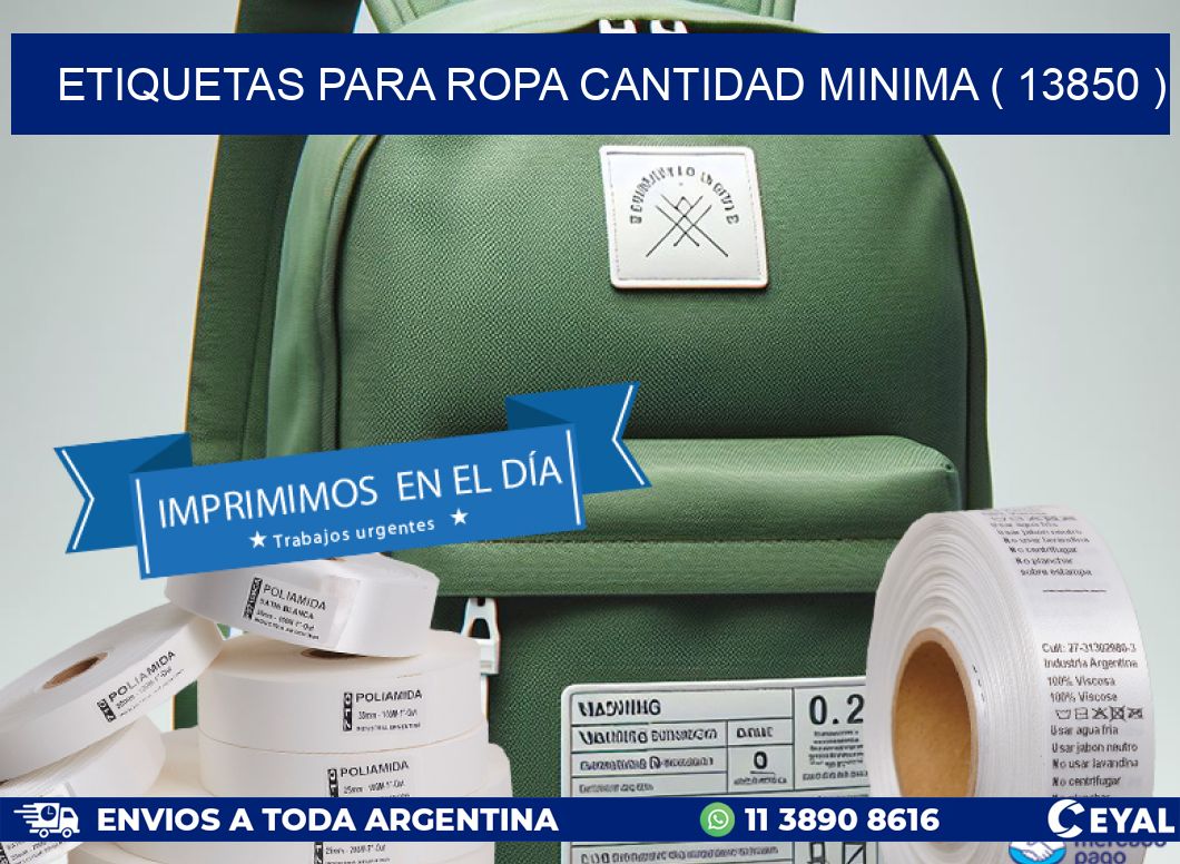 ETIQUETAS PARA ROPA CANTIDAD MINIMA ( 13850 )
