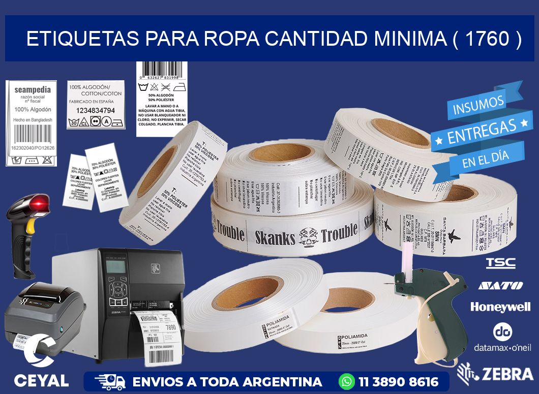 ETIQUETAS PARA ROPA CANTIDAD MINIMA ( 1760 )