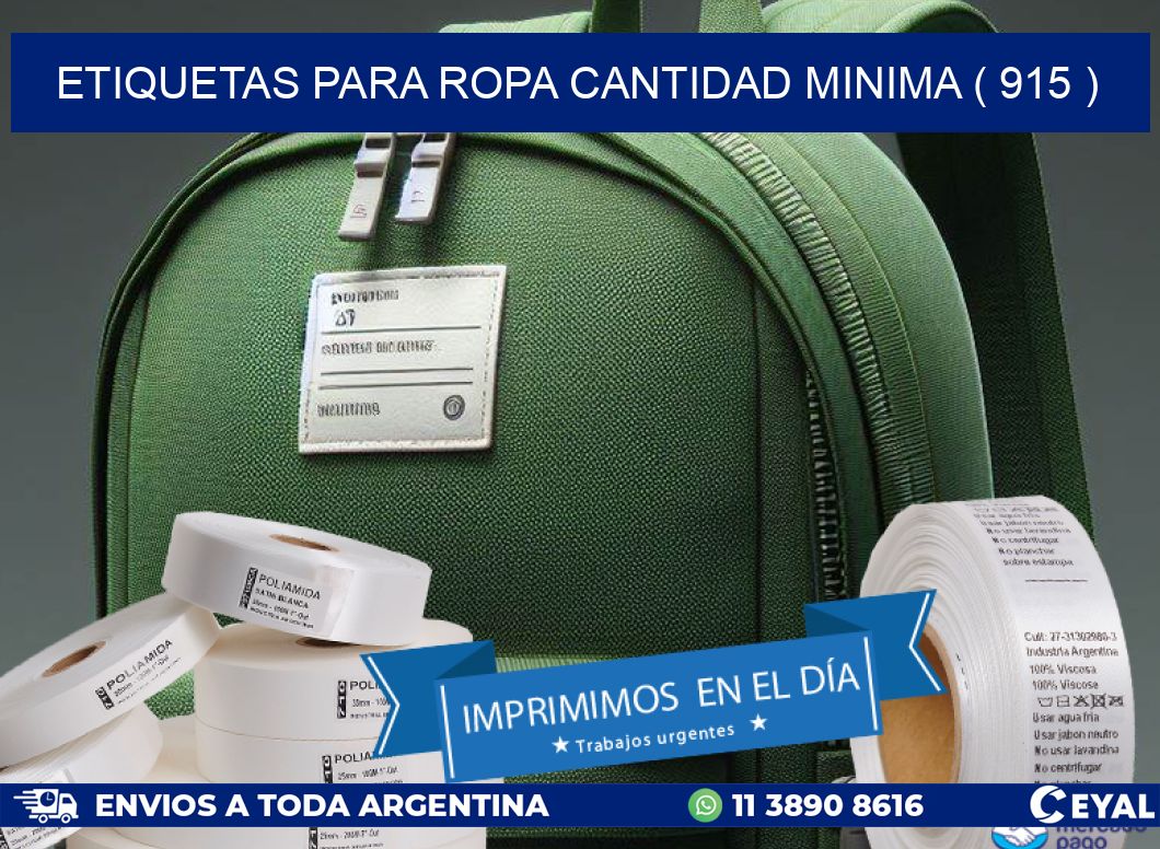 ETIQUETAS PARA ROPA CANTIDAD MINIMA ( 915 )