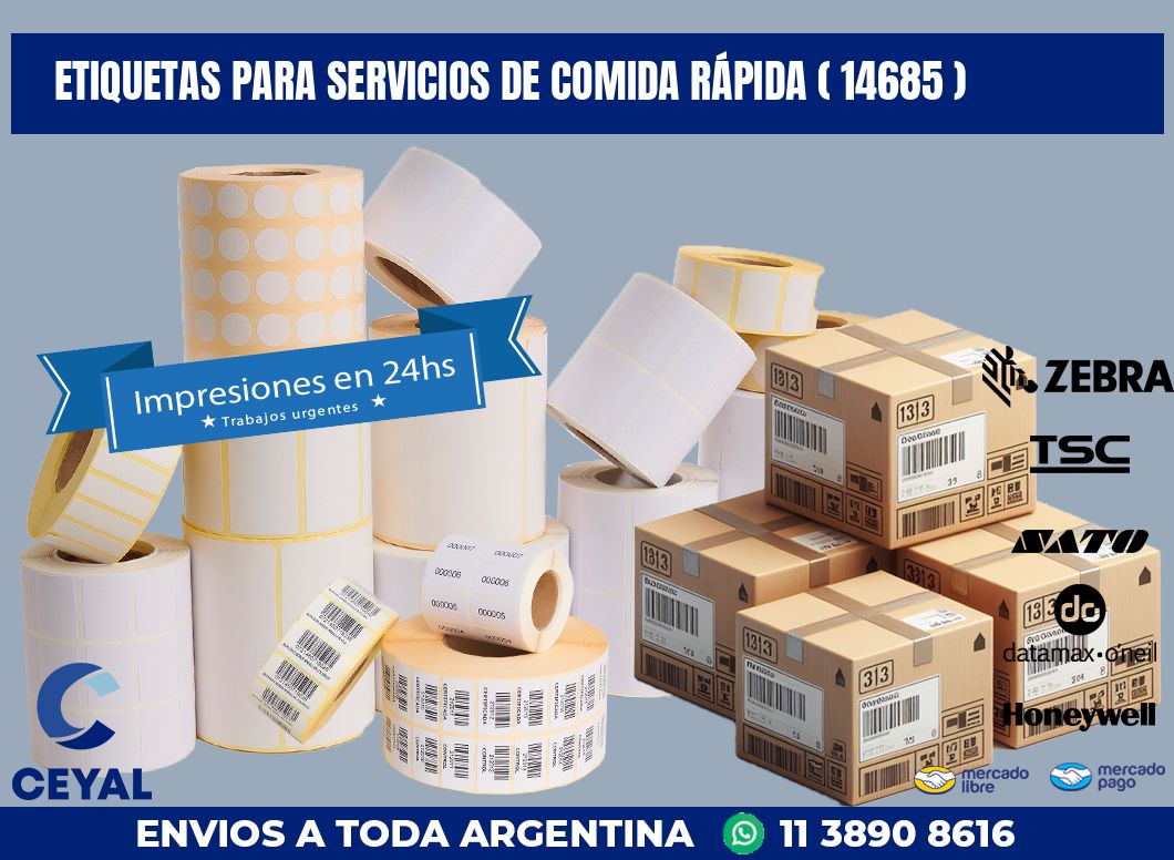 ETIQUETAS PARA SERVICIOS DE COMIDA RÁPIDA ( 14685 )