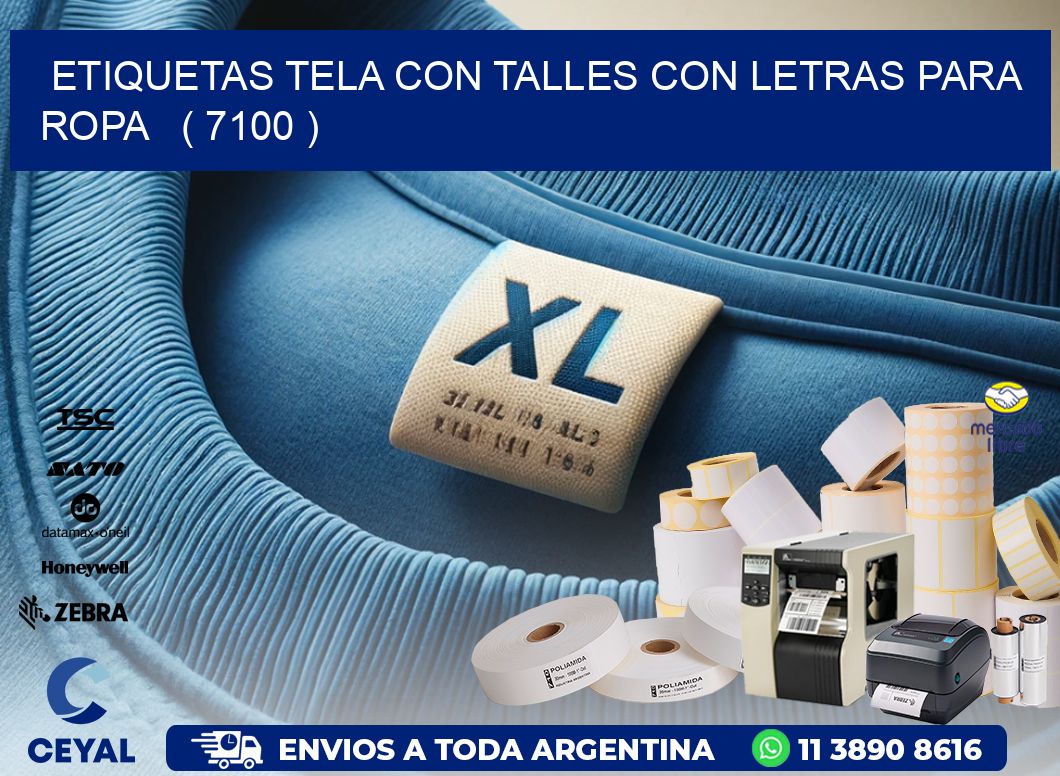 ETIQUETAS TELA CON TALLES CON LETRAS PARA ROPA   ( 7100 )