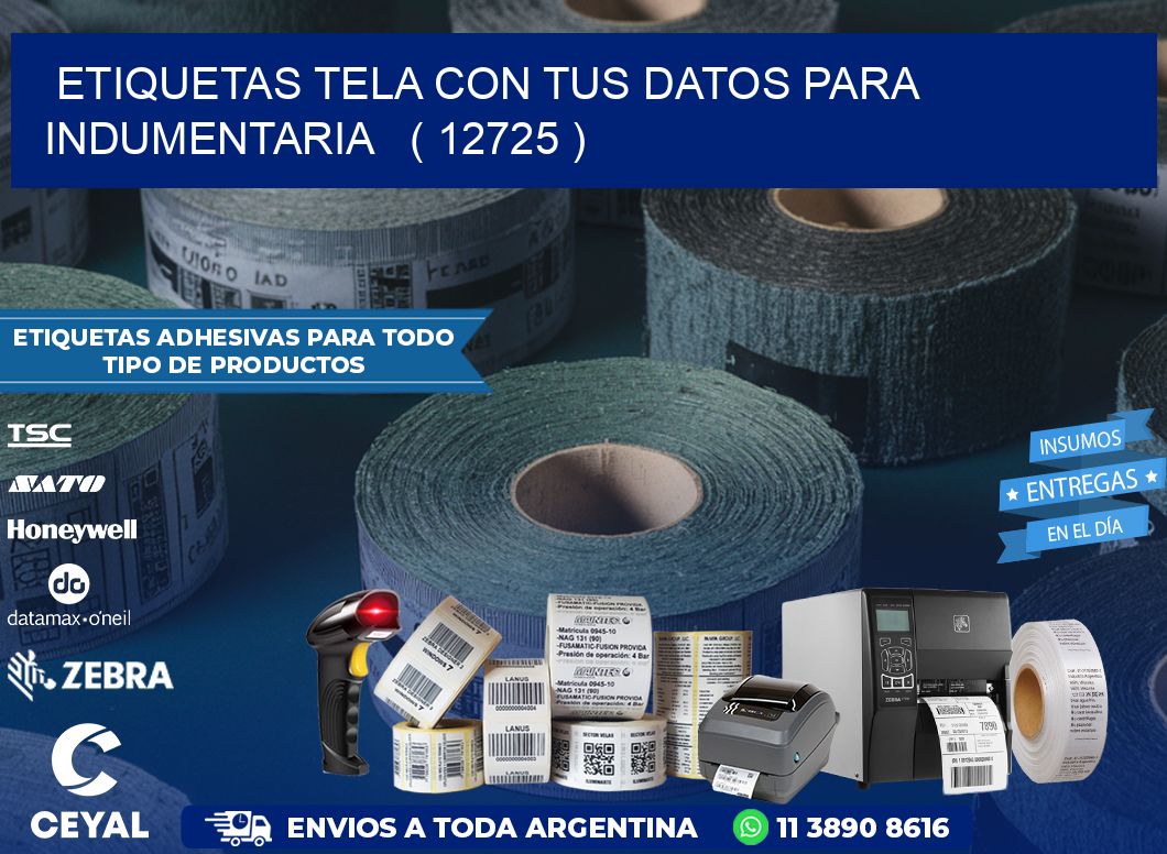 ETIQUETAS TELA CON TUS DATOS PARA INDUMENTARIA   ( 12725 )